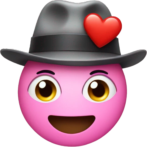 Heart face with a hat emoji