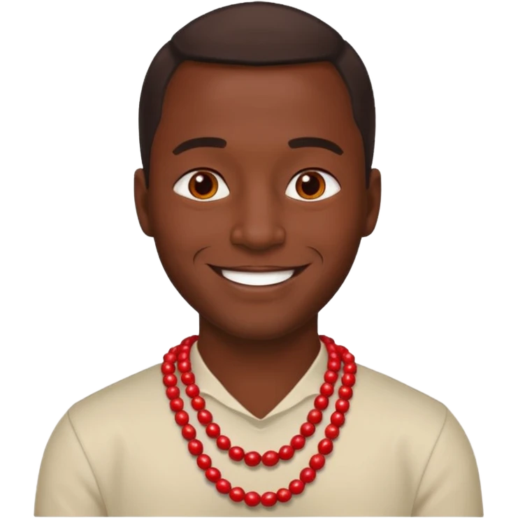 dark man with red necklaced emoji
