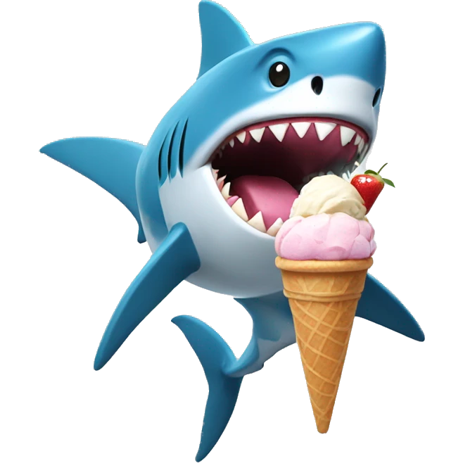 Shark with ice cream  emoji