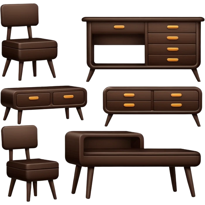 fancy modern wooden furniture set emoji