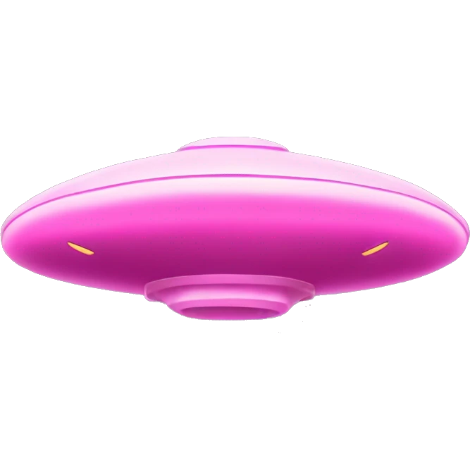 Pink UFO with "Mawari" written on it
 Fly at a great speed.
 It says Mawari on it. emoji