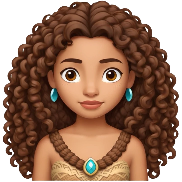 Moana Polynesian princess with curly hair emoji