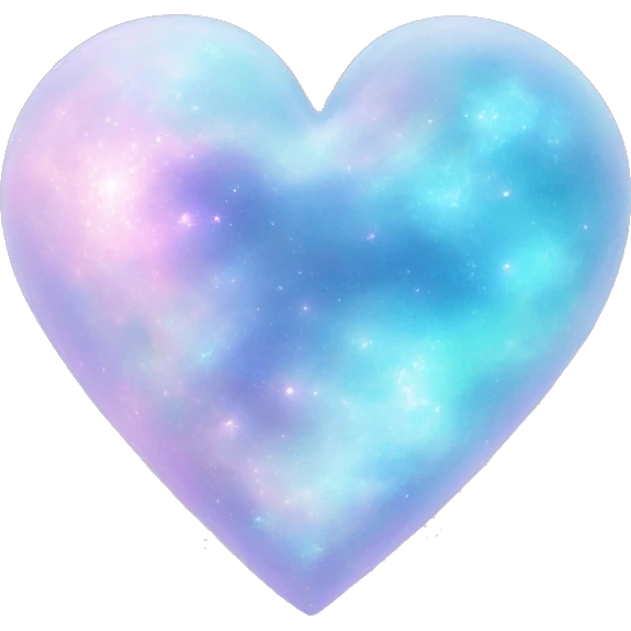 Pastel blue iridescent nebula heart emoji