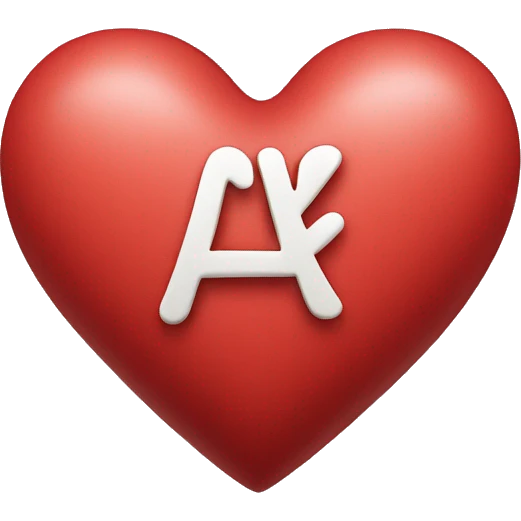 Heart with a+k emoji
