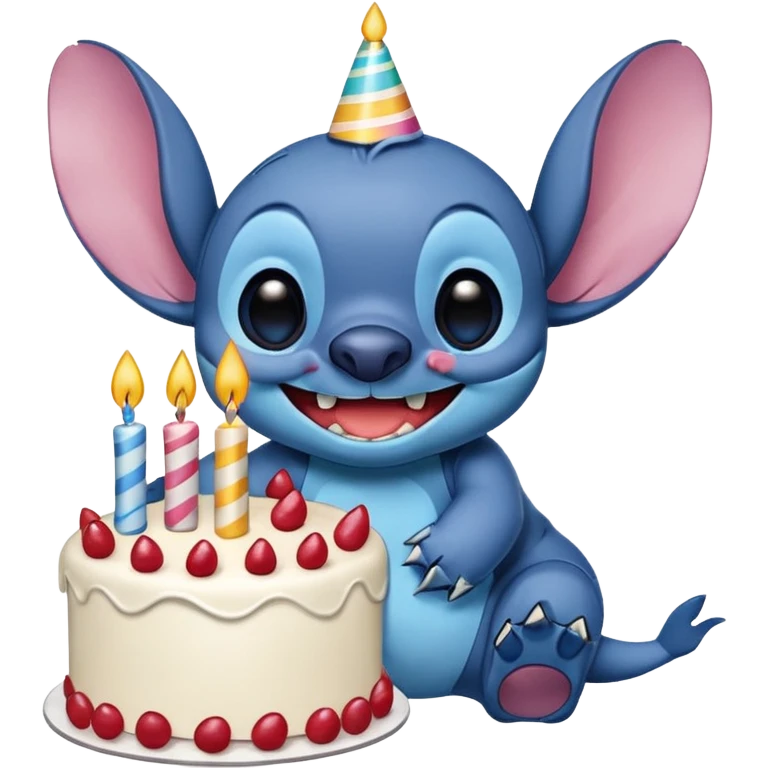 Stitch saying happy birthday  emoji