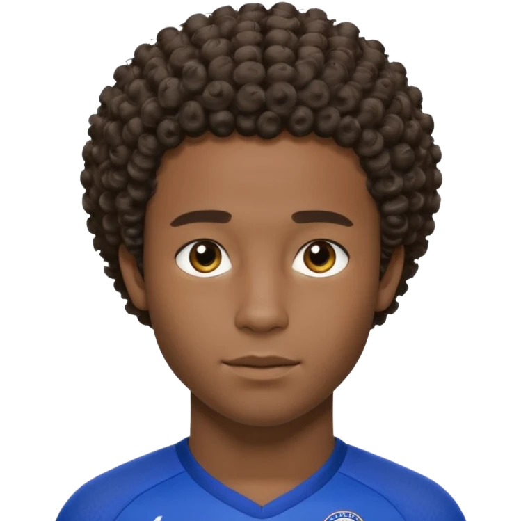 Chelsea player Esteban, with short curly hair and dark skin. emoji