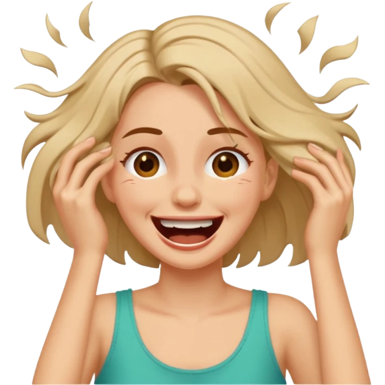 Laughcrying ripping hair out female emoji