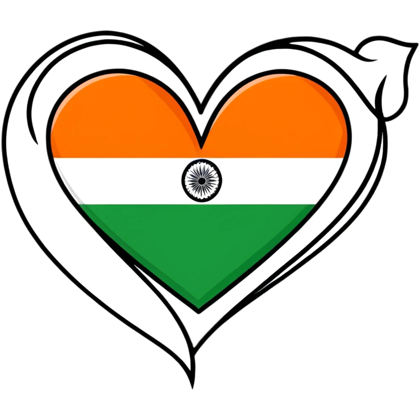 Indian flag in heart shape emoji