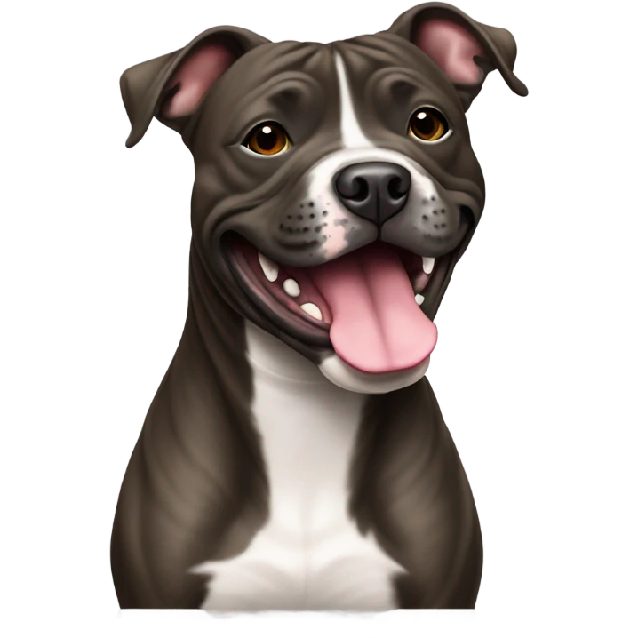 happy brindle Staffordshire with no white emoji