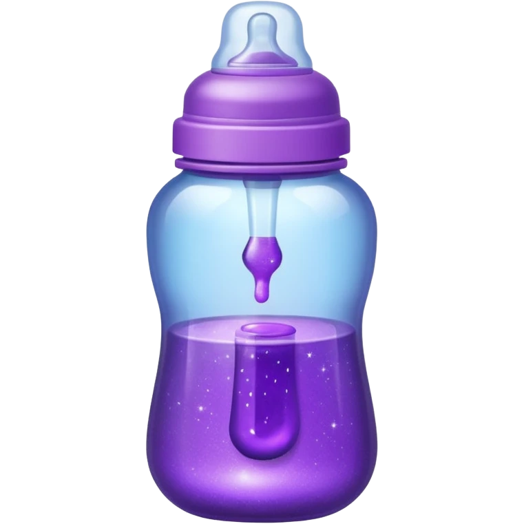 glitter purple and cian feeding bottle emoji