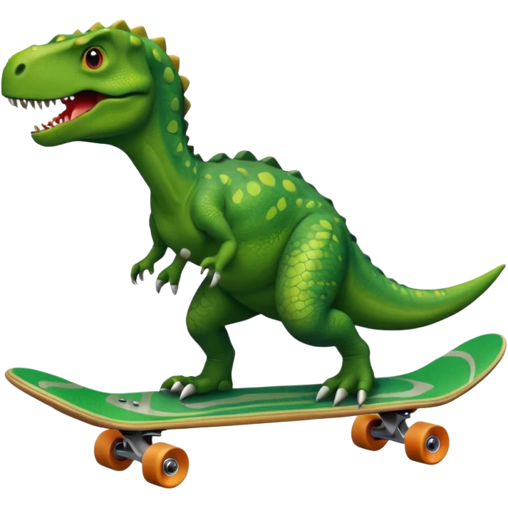 Dinosaur on a skateboard emoji