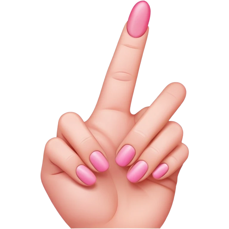 Pink middle finger emoji