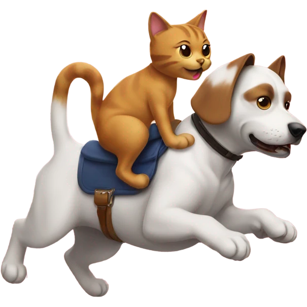 Cat riding dog emoji