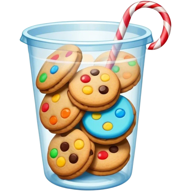 small plastic cup with cookies   emoji