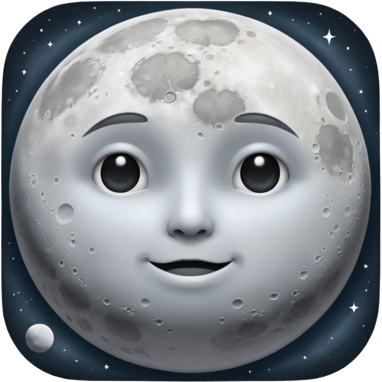 Real moon does not have eyes or mouse emoji