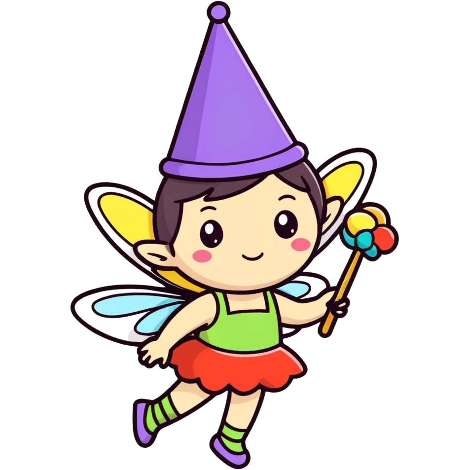 Eine fee mit partyhut emoji