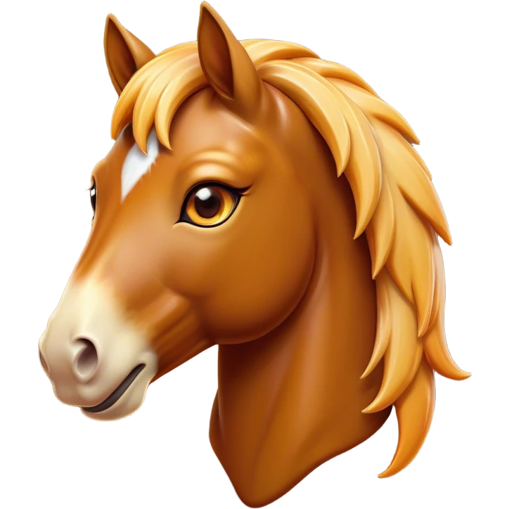 Cinematic Comical Bay Horse Portrait Emoji, Head tilted dramatically with an exaggeratedly amused expression, featuring a striking bay fur with a glossy finish and bold accents, wide, expressive amber eyes filled with playful disbelief, Simplified yet hilariously expressive features, highly detailed, glowing with a slightly sassy glow, high shine, dramatic yet playful, stylized with an air of cheeky mischief, bright and endearing, soft glowing outline, capturing the essence of a spirited and over-the-top horse, so meme-worthy it feels like it could side-eye its way into internet fame instantly! emoji