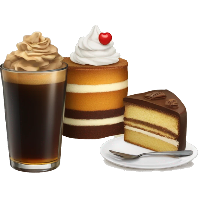coffee with cake and whiskey emoji