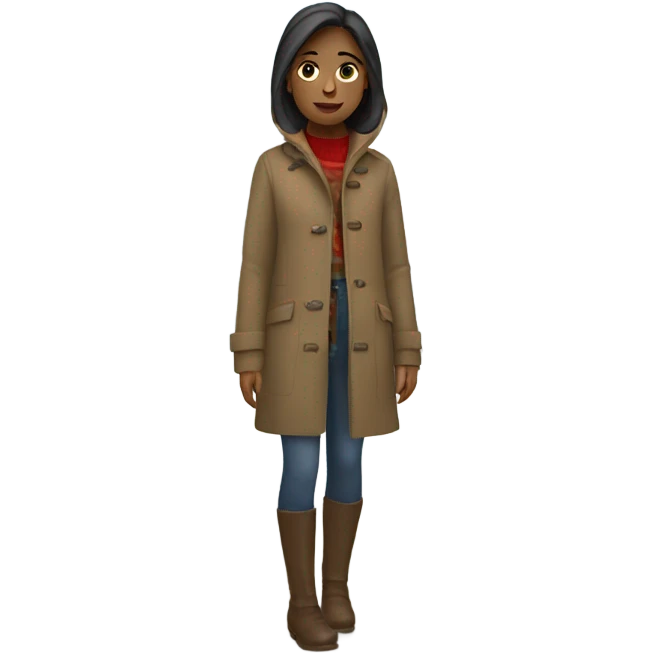 girl in coat outdoors emoji
