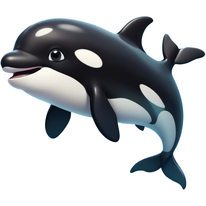 Cinematic Comical orca Portrait Emoji, Head tilted dramatically with an exaggeratedly shocked expression, featuring a sleek black-and-white body with wide, comically expressive eyes full of playful disbelief and animated flippers, Simplified yet hilariously expressive features, highly detailed, glowing with a slightly sassy oceanic glow, high shine, dramatic yet playful, stylized with an air of cheeky marine mischief, soft glowing outline, capturing the essence of a meme-worthy orca that looks ready to make waves with its hilariously dramatic antics! emoji