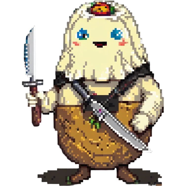potato ghost holding a knife emoji