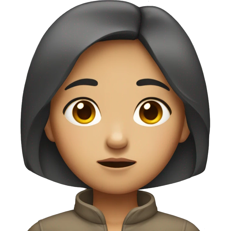 asian girl with tan skin looking depressed emoji