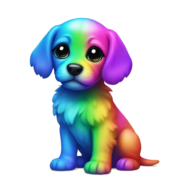 neon rainbow puppy emoji