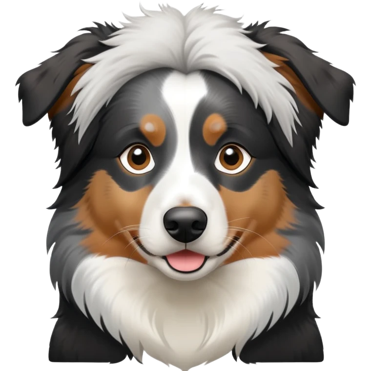 Dog Australien Shepherd black white on head  emoji