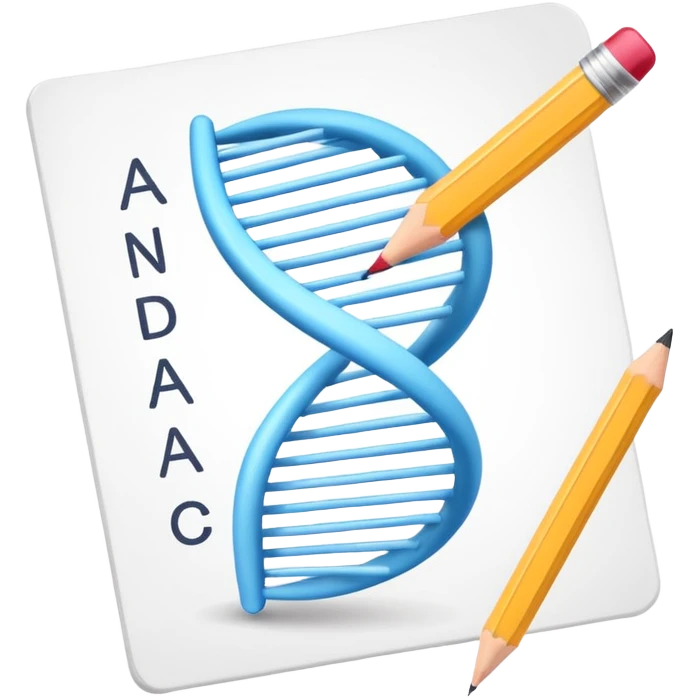 exam paper with a DNA symbol and pencil emoji