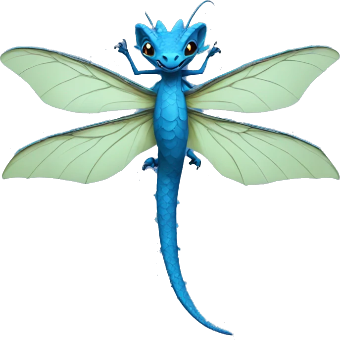 a blue dragon flies emoji