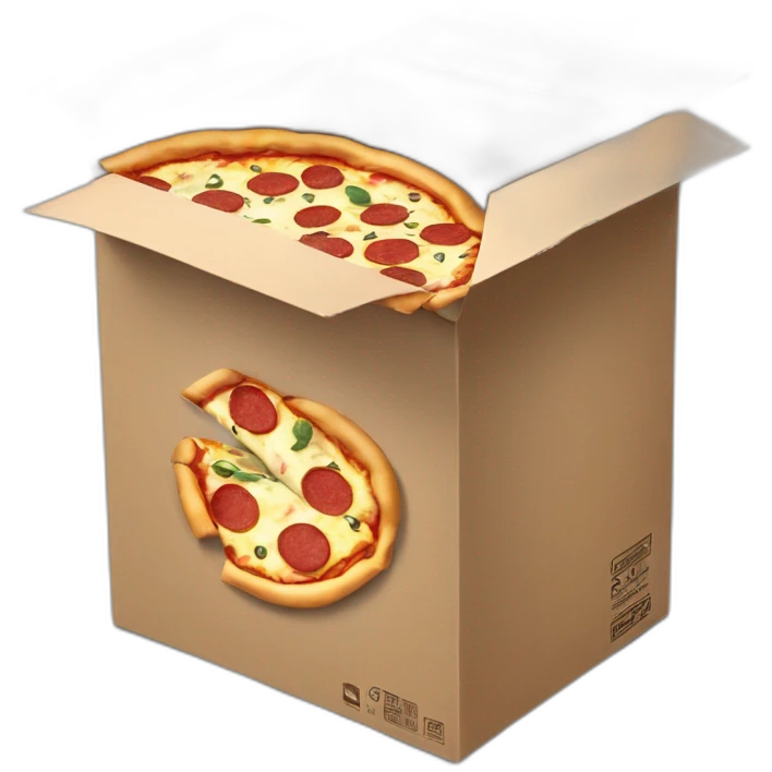 Partially opened pizza box visible from the back emoji