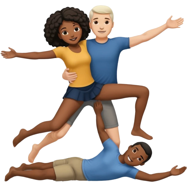 interracial couple where white man is holding black woman off the ground arms supporting her back and under her knees emoji