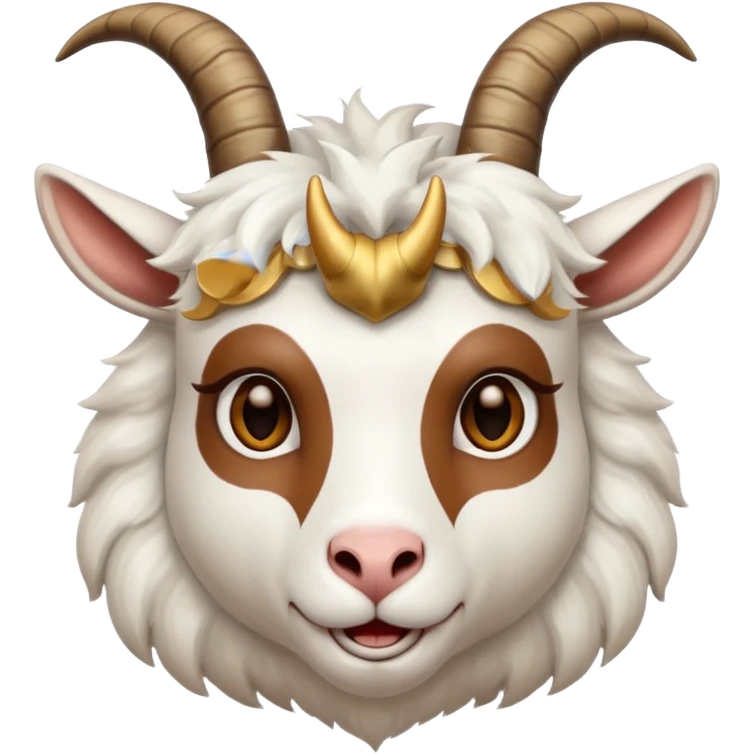 Goat face with horn emoji