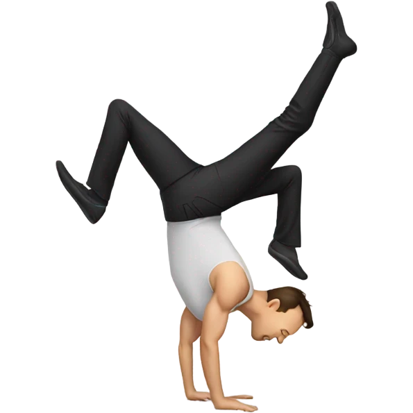 elon musk doing a handstand emoji