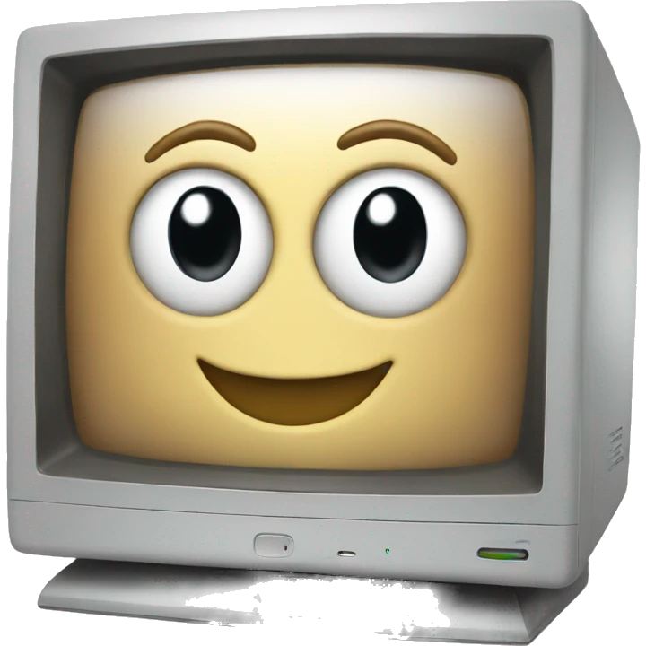 computer with smiling face emoji