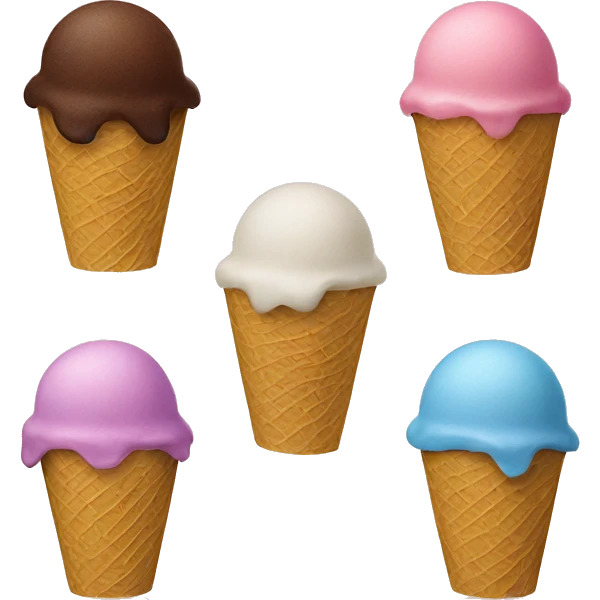 3 balls of icecreams in a paper cup emoji