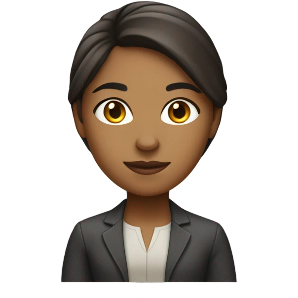 Medium hair straight light skin  Brown girl, computer science intern with a computer  emoji
