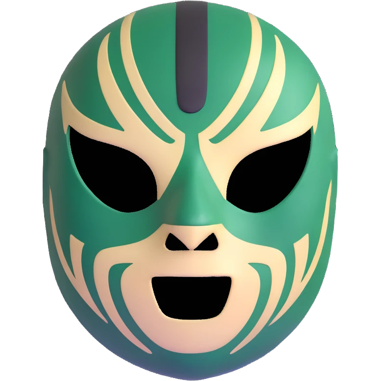 luchador mask in Milwaukee Bucks team colors forest green and cream emoji