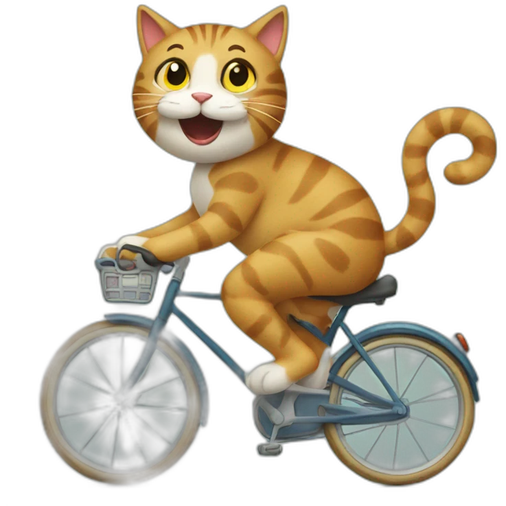 Cat riding bike  emoji
