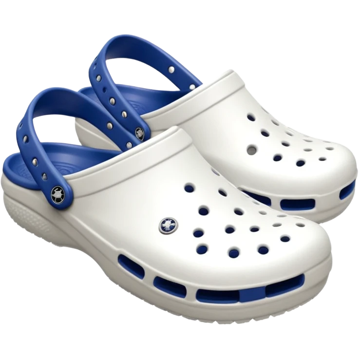 Pure white Crocs clogs, clean matte texture, ventilation holes visible, minimal lighting, dark neutral background, realistic product photo, no logos, no text. no color other than white emoji