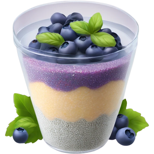 Chia pudding with blueberries on top emoji