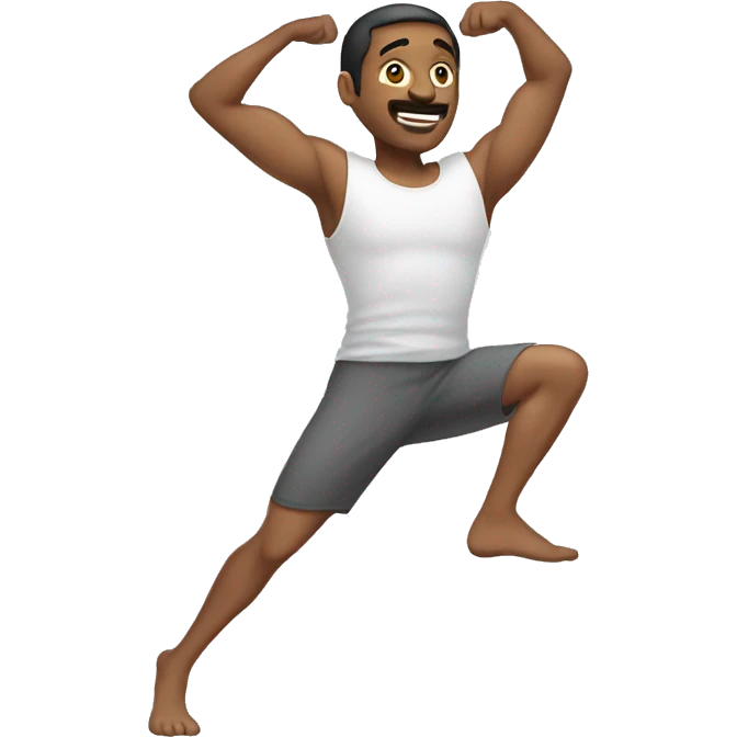 man doing stretch emoji