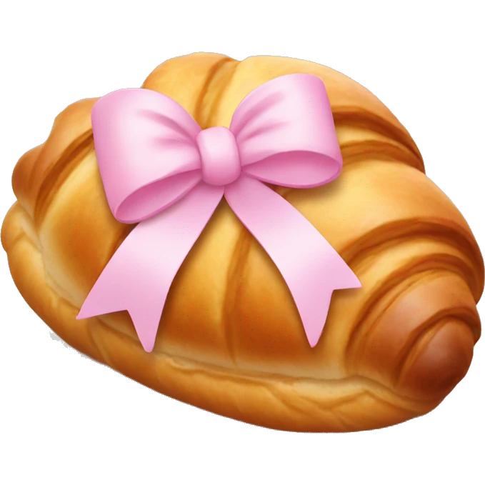 Croissant with light pink bow emoji