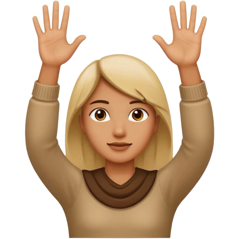 A person that holds his hands up with a 6 on the left hand and a 7 on the right hand emoji