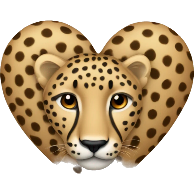 beige heart with cheetah  emoji