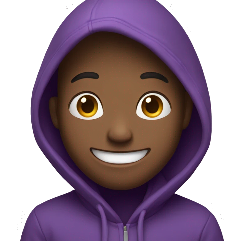 Laughing person wearing a purple hoodie emoji