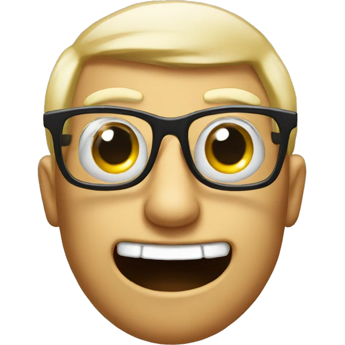 Nerd emoji with giant eyes and glasses emoji