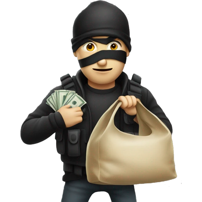 Robber with bag of money iOS  emoji