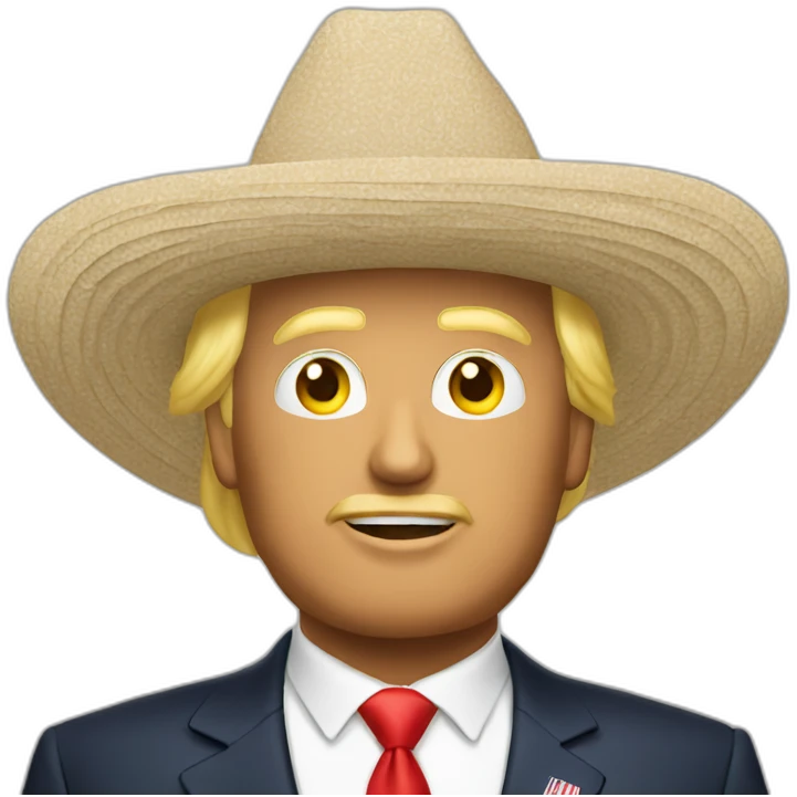Trump avec un chapeau mexicain emoji