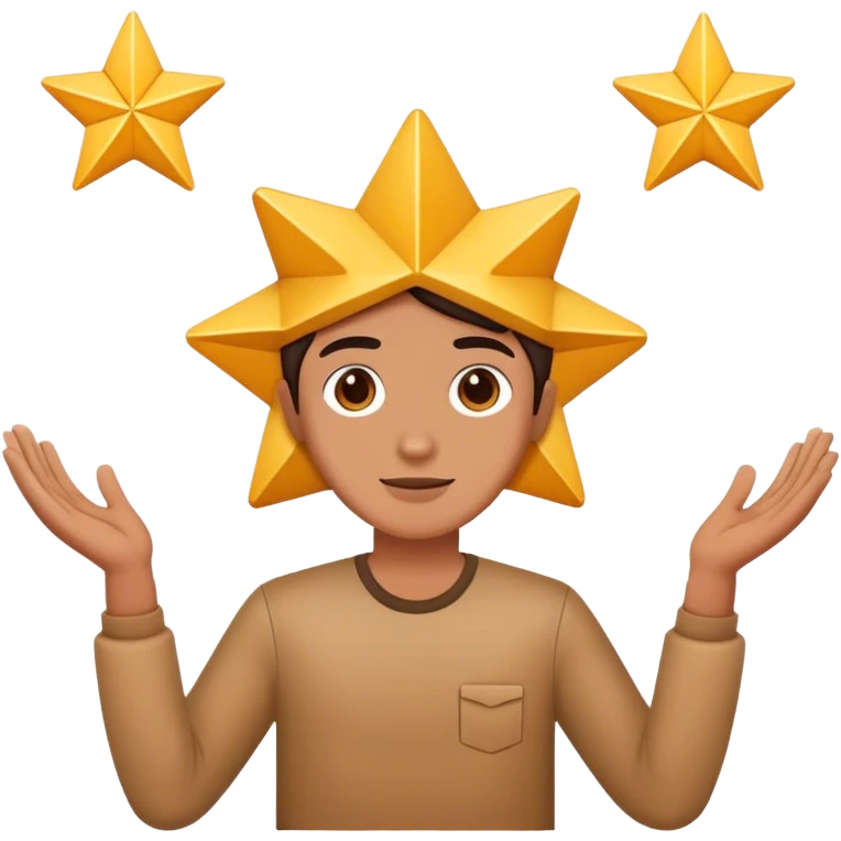 building a dream star with your hands emoji